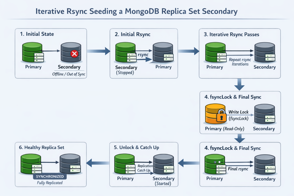 Iterative Rsync Seeding a Replica Set Secondary Member by Using Iterative rsync